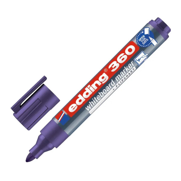 Маркер для доски 1,5-3мм, спирт.осн., пулевид, фиолетовый, пластик. корп. 360/8 1183292 Edding