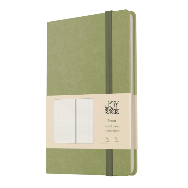 Блокнот А6- 96л "Joy Book.Чай матча" клетка, сшивка, тв.обл., иск.кожа БДБК6964415 Listoff