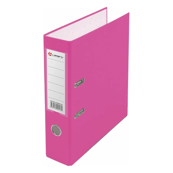 Папка-регистратор А4, 80мм, картон/пленка, карман, кант, розовый AF0600-PN/AF0600-PN1 Lamark