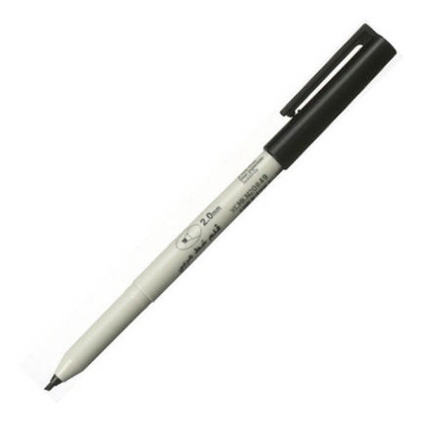 Ручка капиллярная 2мм, черный, скош., корп. серый "Calligraphy Pen" XCMKN20#49 Sakura