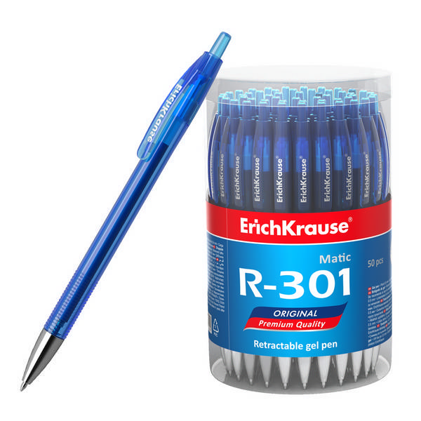 Ручка гелевая автомат. 0,5мм, синий, тонир. корп. "R-301 Original Gel Matic" 46698 Erich Krause.