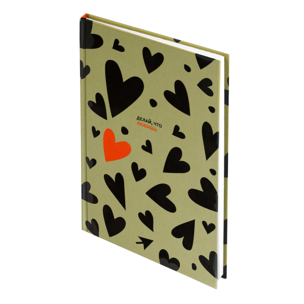 Ежедневник А5 не дат 128стр., Феникс+ "Сердца" тв.обл., 7БЦ, рисунок 71550