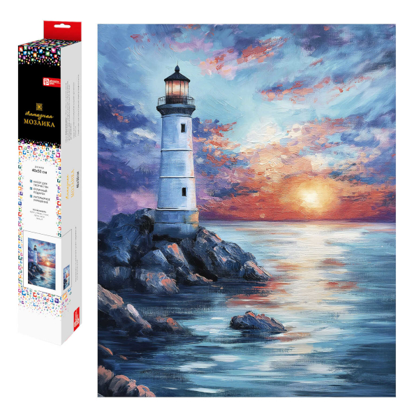 Алмазная мозаика Феникс+ 40*50см "Маяк на закате" 70822