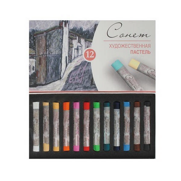 Пастель художественная Невская палитра "Сонет" 12цв, круглая, карт.уп. 7141223