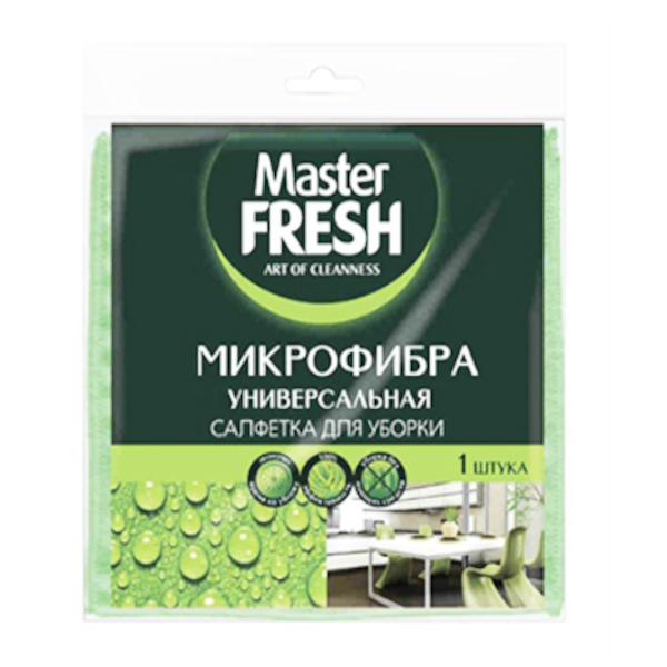 Салфетка универсальная Master Fresh 30*30см, зеленая, микрофибра 108928