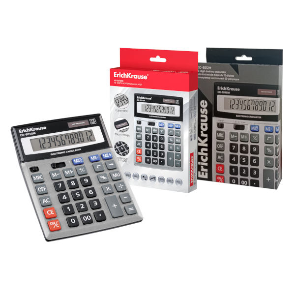 Калькулятор Erich Krause DC-5512M (серебряный) настольный 12р ЕК45512
