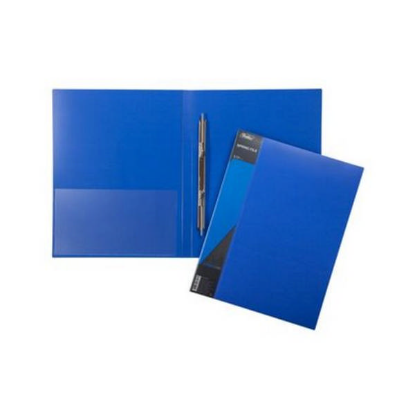 Папка с пружинным скоросшивателем, пластик А4 700мкм "Standart" синий, карман AH4_00109 Hatber