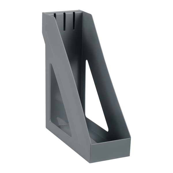 Лоток вертикальный "Базис" 100мм, пластик, серый ЛТВ-30854 СТАММ