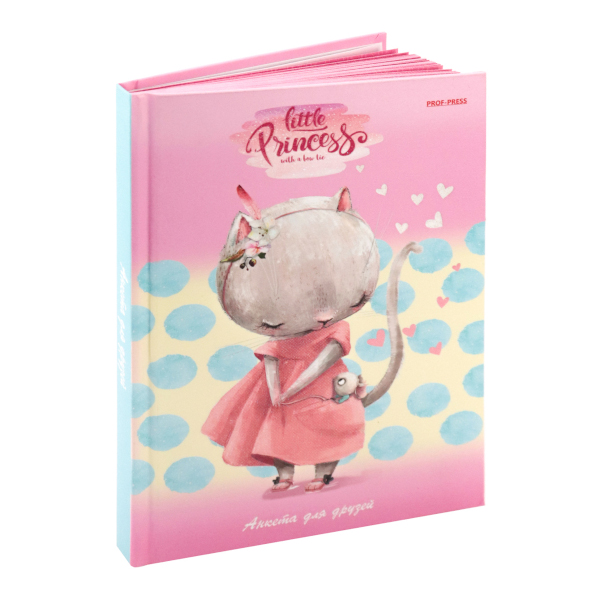 Анкета для друзей А5 112л "Леди кошечка" сшивка, тв.обл., 7БЦ 112-5741 Проф Пресс 