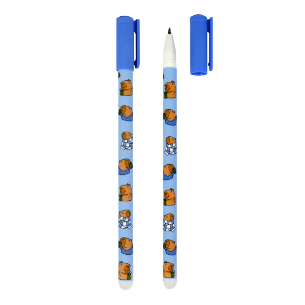 Ручка гелевая стираемая 0,5мм, синий, корп. ассорти "Уточки и пончики" 71651 Феникс+