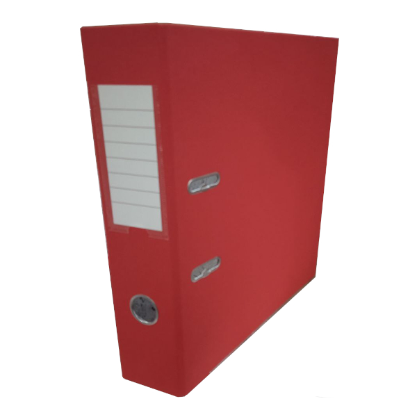 Папка-регистратор А4, 75мм, картон/ПВХ, карман, кант, красный 2400104