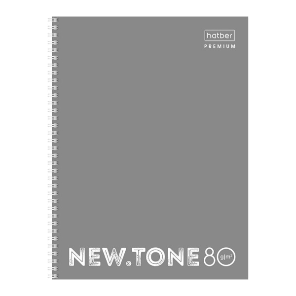 Тетрадь 80л А4 клетка/гребень "NEWtone Pastel Серый жемчуг" картон, серый 80Т4лA1гр_05054 Hatber