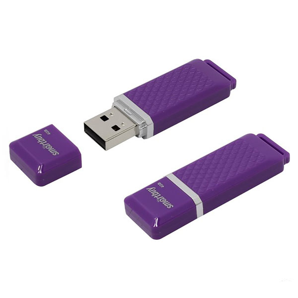 Память Flash Drive 4Gb USB 2.0. Smartbuy Quartz фиолетовый