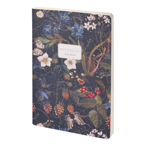 Тетрадь 60л А5 линейка/сшивка "Flora. Лесные ягоды" иск.кожа, рисунок 7-60-1315/05 Bruno Visconti