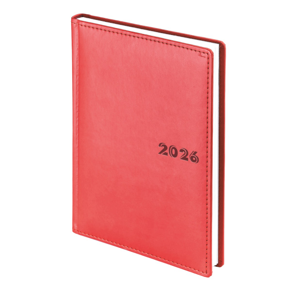 Ежедневник А5+ 2026 Bruno Visconti "Velvet" тв. обл., иск.кожа, красный 3-123/10-26