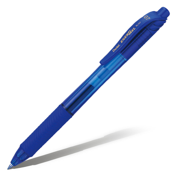 Ручка гелевая автомат. 0,7мм, синий, грип, синий корп. "Energel-Х" BL107-CX Pentel
