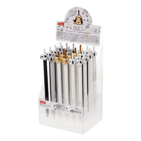 Ручка шар. автомат. масл.осн. 0,6мм, синий, ассорти корп. "Dogs" BP_058659 Hatber