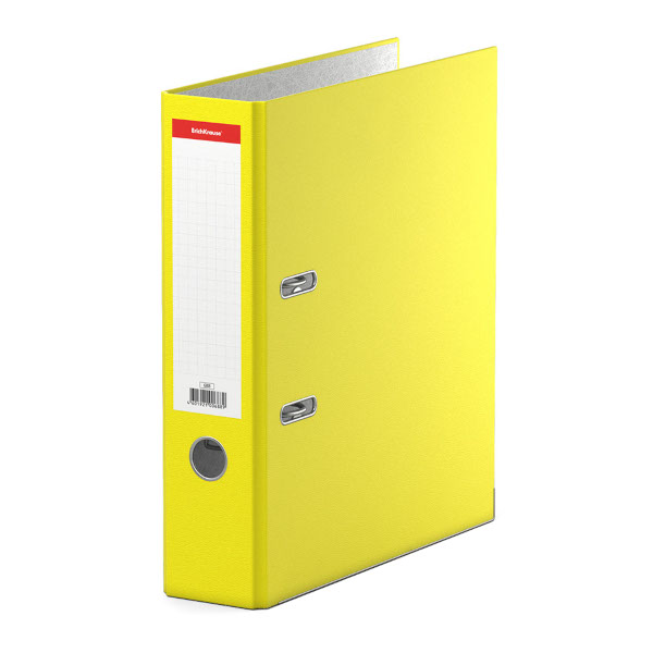 Файл А4, 70мм, разборный, картон/бумвинил, кант, жёлтый "Стандарт" 688 Erich Krause