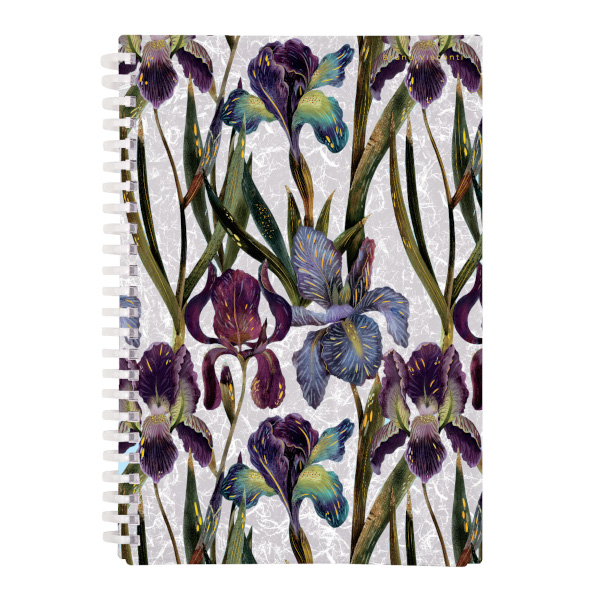 Тетрадь 60л А5 клетка/гребень "Ирисы" пластик, рисунок 7-60-1268/13 Bruno Visconti
