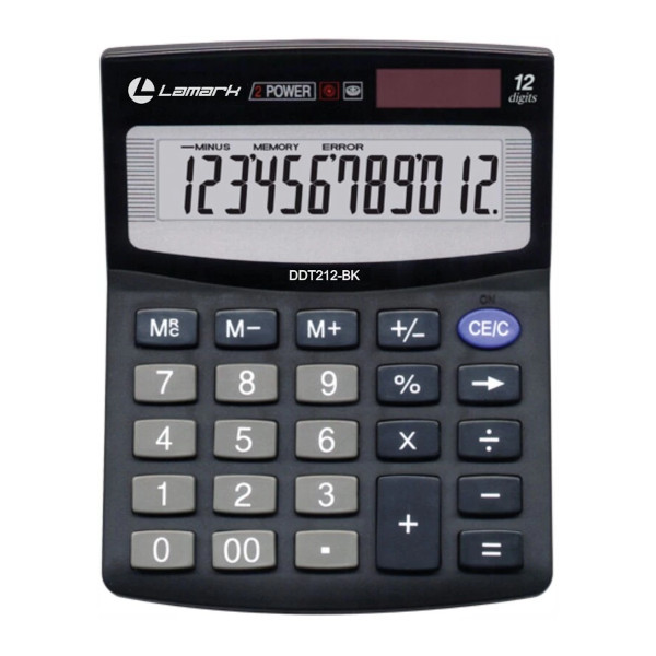 Калькулятор LAMARK DDT212-BK (черный) малый настольный, 12р