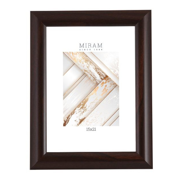 Фоторамка 15*21 пластик, багет 27мм, венге, вставка пластик, ножка 647246-6 МИРАМ