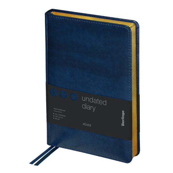 Ежедневник А5 не дат Berlingo "xGold" тв.обл., иск.кожа, синий UD0_81501