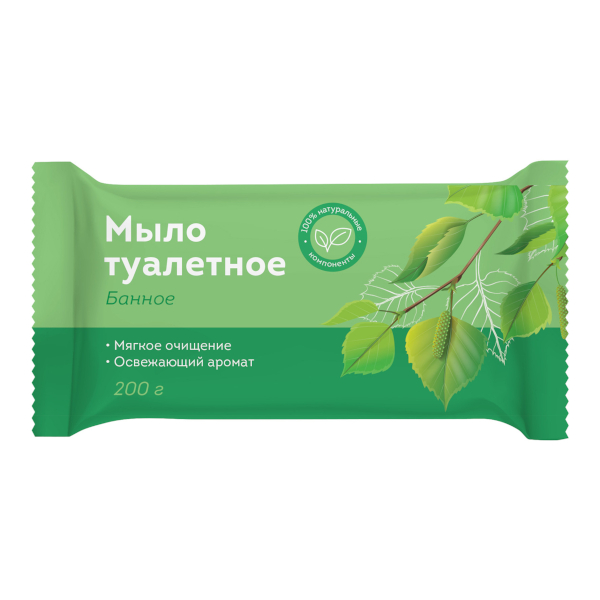 Мыло туалетное "Банное" 200г 340313 OfficeClean