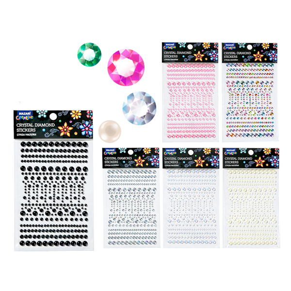 Стразы для декора самокл. "Круги" пластик, 11*16,5см, ассорти M-20451 MAZARI ТМ