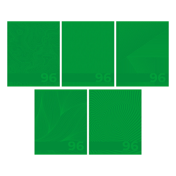 Тетрадь 96л А5 клетка "Зеленая" картон, ассорти 13992/5 Academy style