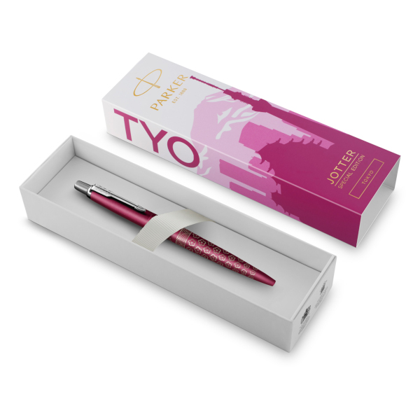 Ручка шар PARKER "Jotter Tokyo Pink" синяя, корпус нерж.сталь, розовый. 1,0мм 2198195