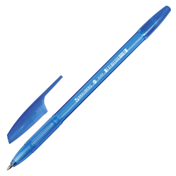 Ручка шар. 0,7мм, синий, синий тонир. корп. "X-333" 142828 Brauberg