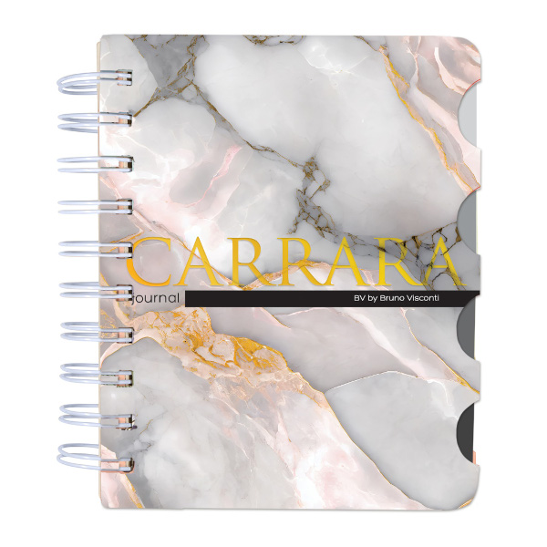 Записная книга А6 120л "Carrara" в точку/клетка/линейка, гребень, тв.обл., карт 3-568/19 BV