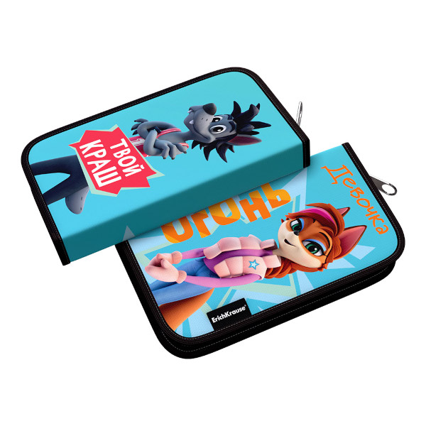 Пенал Erich Krause "Ну, погоди! Каникулы (Краш)" 1 отд., 20,5*11*2,5см, полиэстер, молния 62563