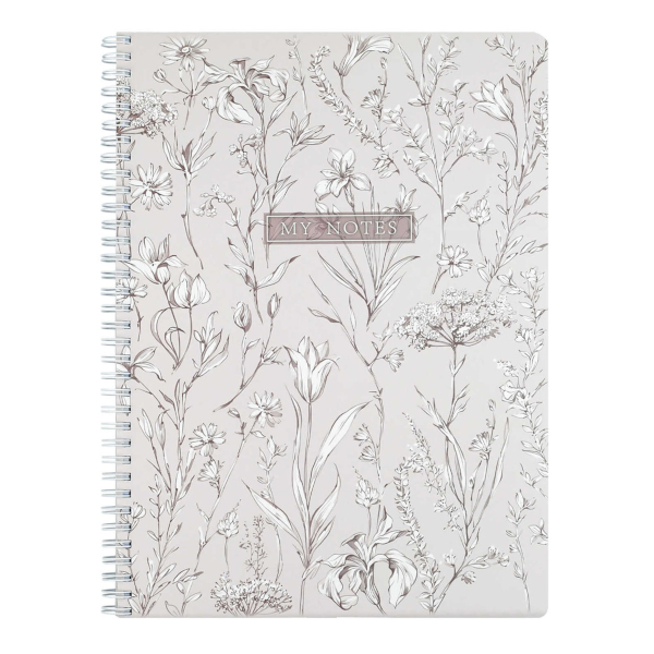 Тетрадь 96л А4 клетка/гребень "Цветочный паттерн" картон, рисунок 72638 Феникс+