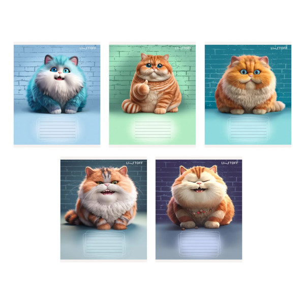 Тетрадь 24л А5 линейка "Осторожно, кот!" картон, ассорти ТЛ249263 Listoff