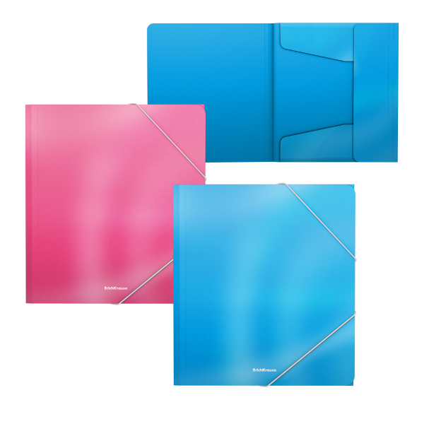 Папка для тетрадей А5+ 1отд., пластик, резинка "Glossy Bubble Gum" арома, ассорти 55304 Erich krause