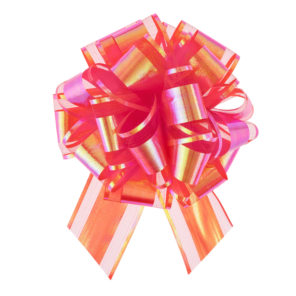 Бант для подарочной упаковки "Шар" 14см, хамелеон, кармин (1шт) 6231862 Волна веселья