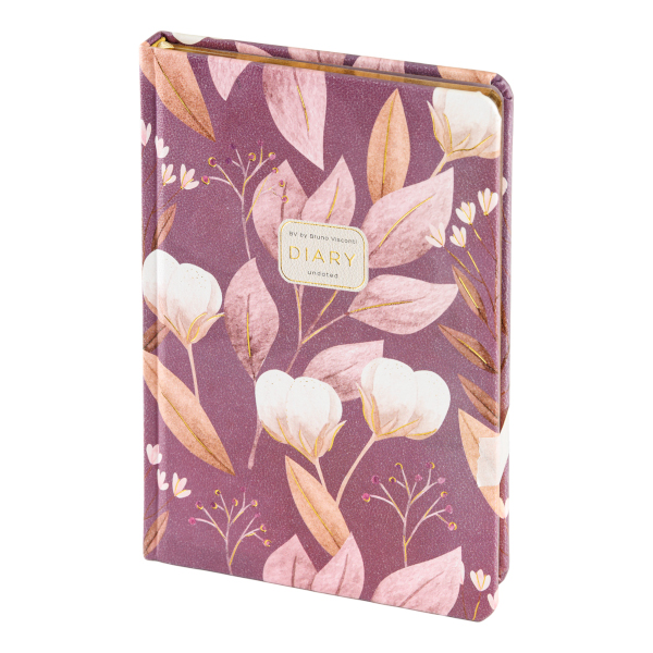 Ежедневник А5+ не дат Bruno Visconti "Flora. Cotton Flower" тв.обл., иск. кожа 3-744/10