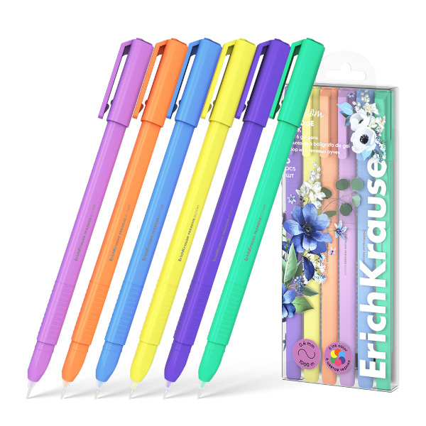 Набор гелевых ручек Erich Krause "Paradise Stick Pastel Bloom" 6шт/6цв, 0,5мм 61311