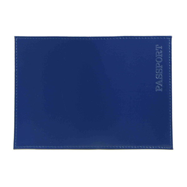 Обложка д/паспорта "PASSPORT" нат.кожа, конгрев, синий 1,01гр-PSP ШИК-203 Imige