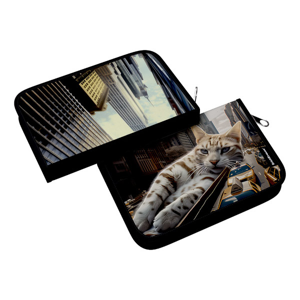 Пенал Erich Krause "Big City Cats" 1 отд., 20,5*13,5*3см, полиэстер, молния 62904