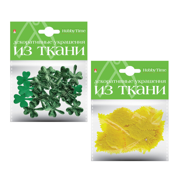 Декоративный элемент "Листочки. Набор №16" ткань, ассорти 2-159/12 HOBBY 