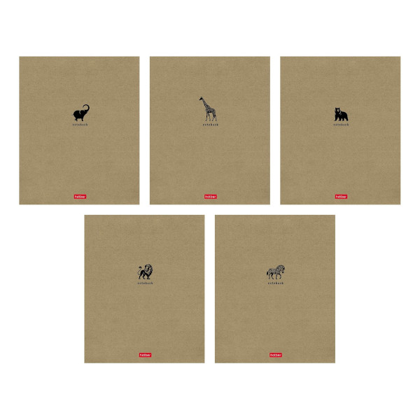 Тетрадь 48л А5 клетка "Дикие и свободные" крафт-картон, ассорти 48Т5В1 Hatber