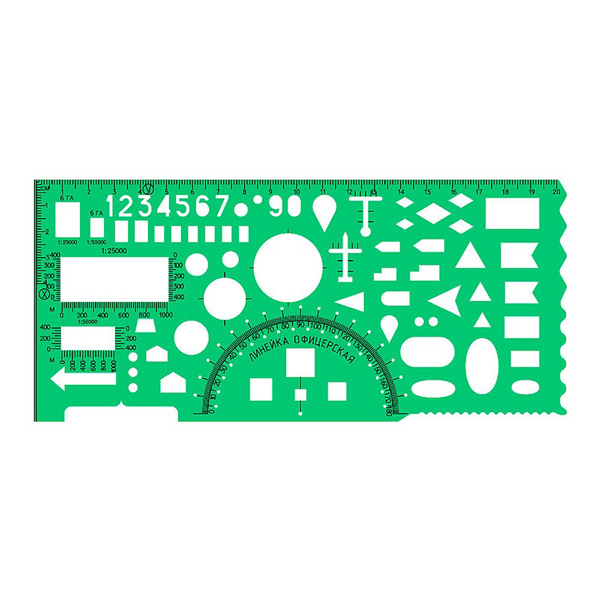 Линейка 20см Офицерская зелен., пласт., гибкая ТТ02 Стамм