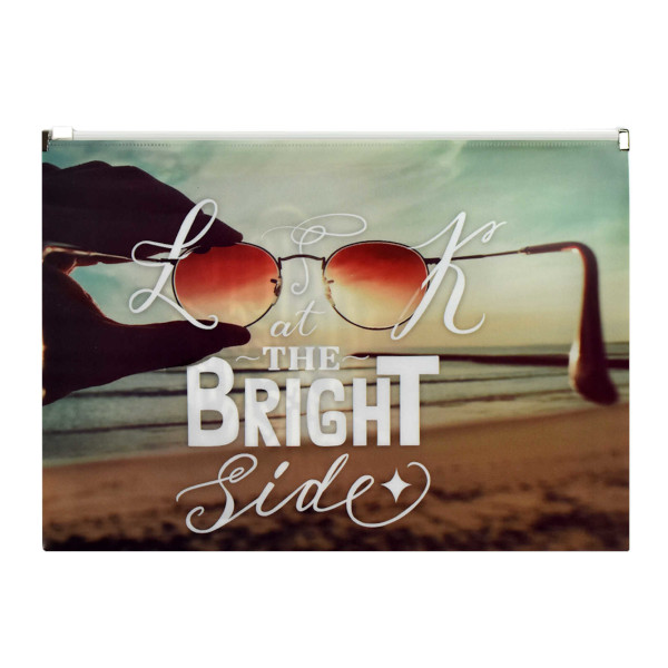 Папка на молнии "ZIP" А4, пластик, 200мкм, рисунок "Цитата дня" 65881 Феникс+