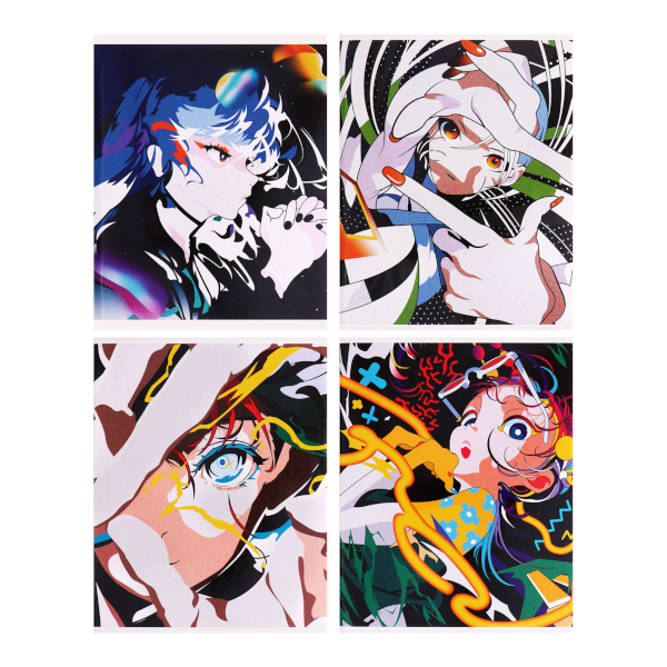 Тетрадь 96л А5 клетка "Аниме" картон, ассорти 10296862 Calligrata