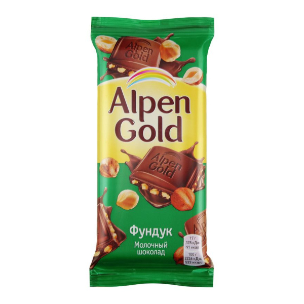 Шоколад "Alpen Gold. Орех" 85гр, молочный 67676