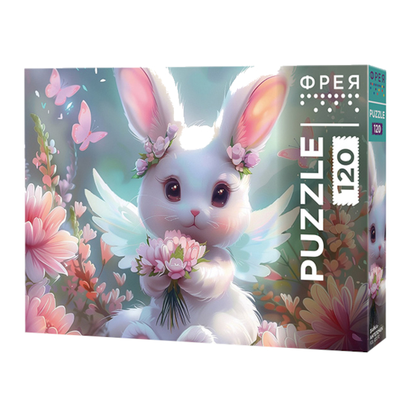 Пазлы 120 элем. "Зайка-ангелочек" 165*230мм PZL-120/10 ФРЕЯ