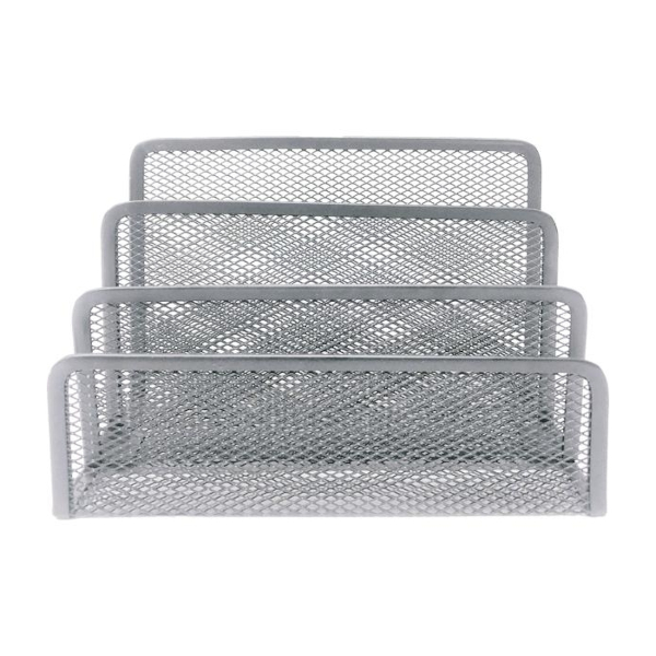 Подставка для бумаг deVENTE 17*13,5*8см, 3секции, металл, серый 3041011