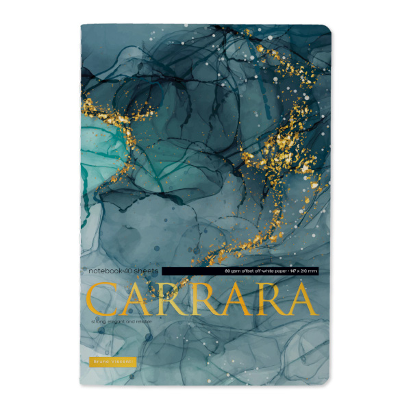 Тетрадь 40л А5 клетка/сшивка "Carrara. Bright" картон, рисунок 7-40-001/183  Bruno Visconti